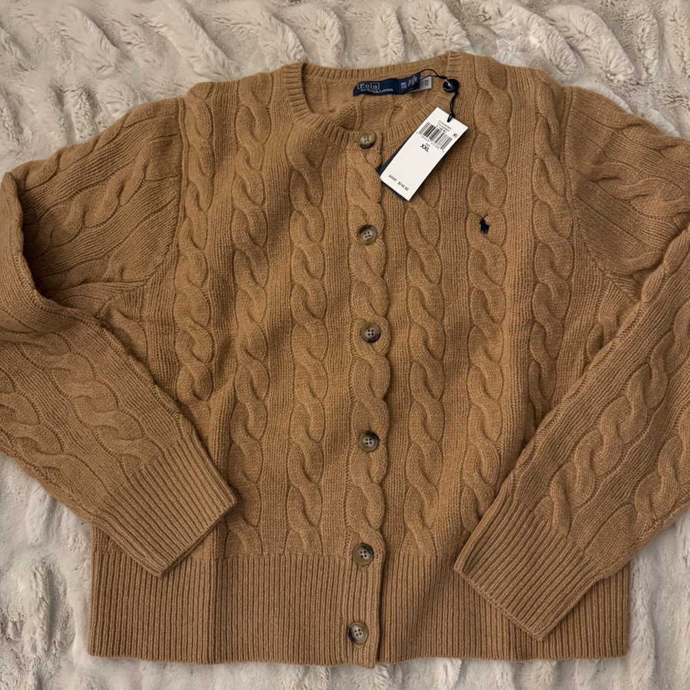 Classic go-to Polo Ralph Lauren wool and cashmere cable knit sweater